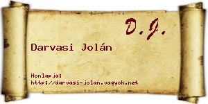 Darvasi Jolán névjegykártya