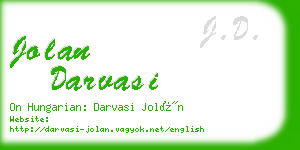 jolan darvasi business card